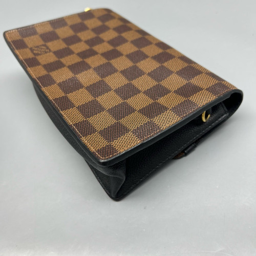 Louis Vuitton Vavin Chain Wallet Damier Ebene Calfskin Dark Brown Light Brown Black