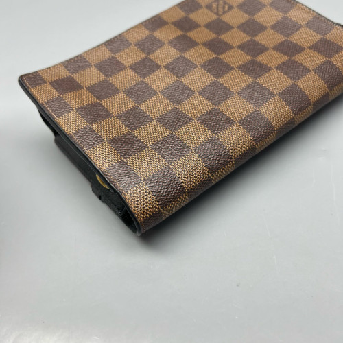 Louis Vuitton Vavin Chain Wallet Damier Ebene Calfskin Dark Brown Light Brown Black