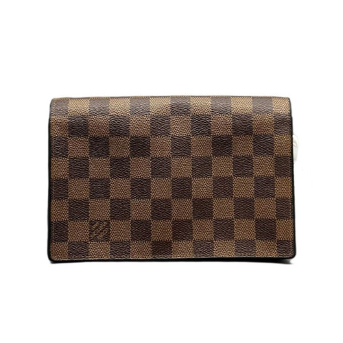 Louis Vuitton Vavin Chain Wallet Damier Ebene Calfskin Dark Brown Light Brown Black