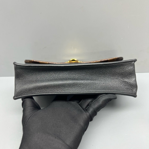 Louis Vuitton Vavin Chain Wallet Damier Ebene Calfskin Dark Brown Light Brown Black