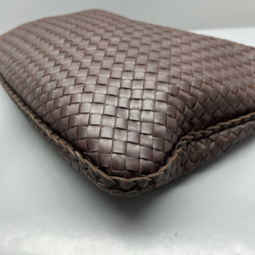 Bottega Veneta Large Veneta Hobo Calfskin Intrecciato Dark Brown