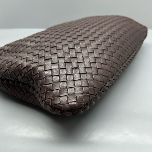 Bottega Veneta Large Veneta Hobo Calfskin Intrecciato Dark Brown