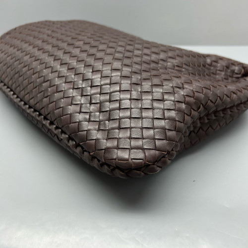 Bottega Veneta Large Veneta Hobo Calfskin Intrecciato Dark Brown