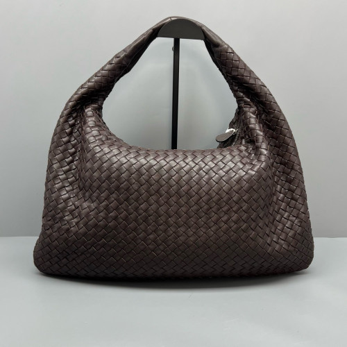 Bottega Veneta Large Veneta Hobo Calfskin Intrecciato Dark Brown