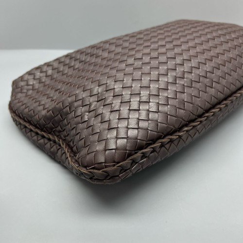 Bottega Veneta Large Veneta Hobo Calfskin Intrecciato Dark Brown