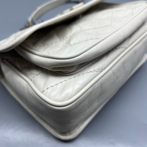 Yves Saint Laurent Baby Niki Messenger Calfskin White