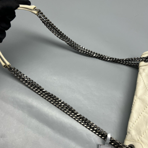 Yves Saint Laurent Baby Niki Messenger Calfskin White