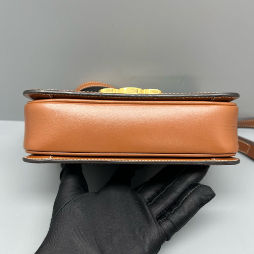 Celine Triomphe Teen Triomphe Shoulder Bag Triomphe Brown Black