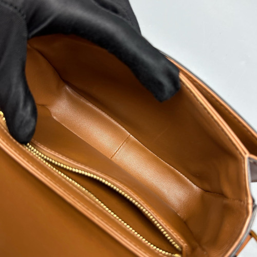 Celine Triomphe Teen Triomphe Shoulder Bag Triomphe Brown Black