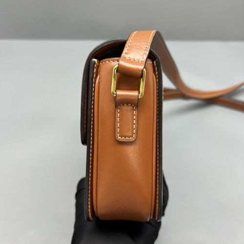 Celine Triomphe Teen Triomphe Shoulder Bag Triomphe Brown Black