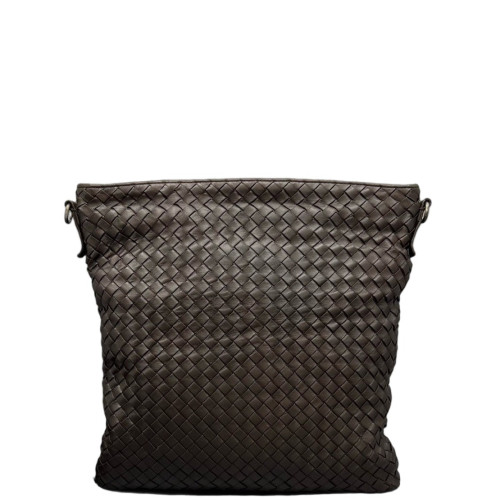 Bottega Veneta Shoulder Bag Calfskin Intrecciato Dark Brown