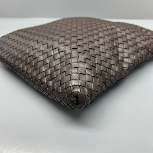 Bottega Veneta Shoulder Bag Calfskin Intrecciato Dark Brown