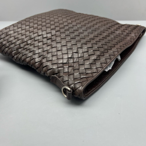 Bottega Veneta Shoulder Bag Calfskin Intrecciato Dark Brown