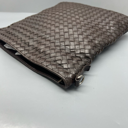 Bottega Veneta Shoulder Bag Calfskin Intrecciato Dark Brown