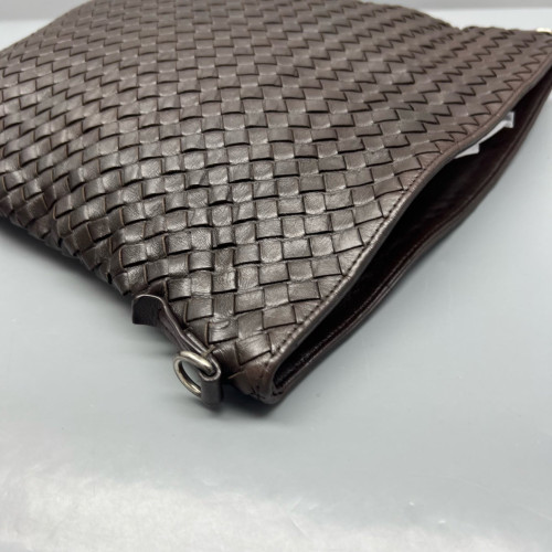Bottega Veneta Shoulder Bag Calfskin Intrecciato Dark Brown