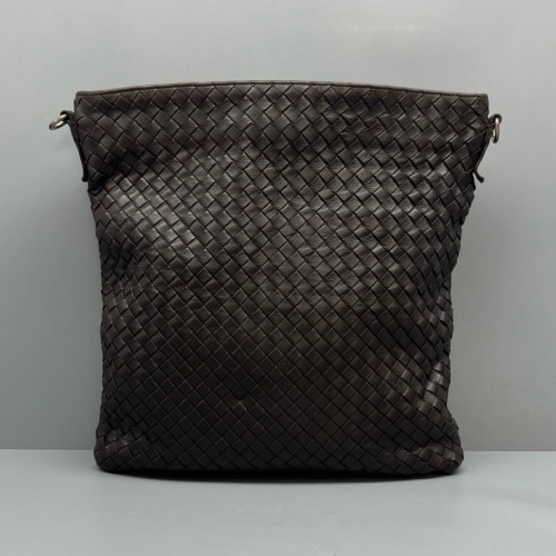 Bottega Veneta Shoulder Bag Calfskin Intrecciato Dark Brown