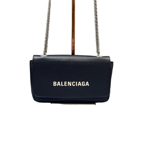 Balenciaga Everyday Wallet On Chain Calfskin Black