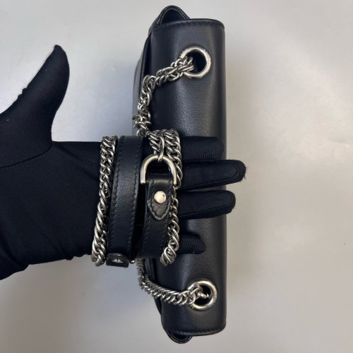 Balenciaga Everyday Wallet On Chain Calfskin Black