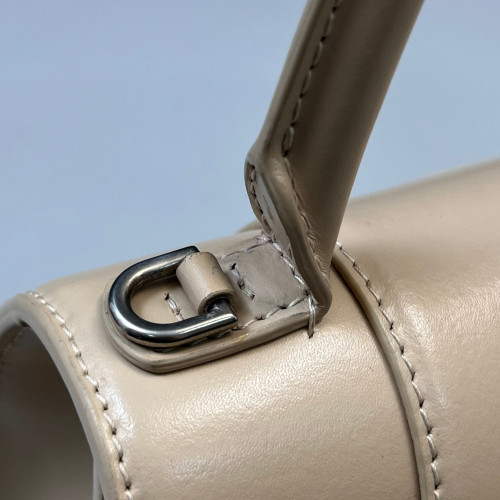 Balenciaga Hourglass Top Handle Small Calfskin Beige