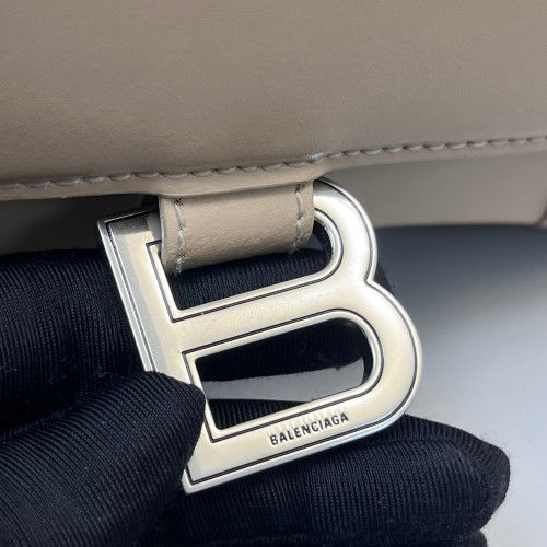 Balenciaga Hourglass Top Handle Small Calfskin Beige