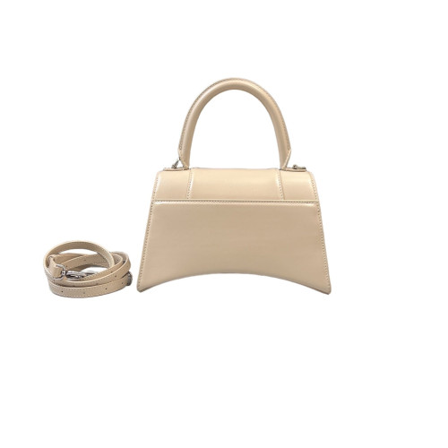 Balenciaga Hourglass Top Handle Small Calfskin Beige