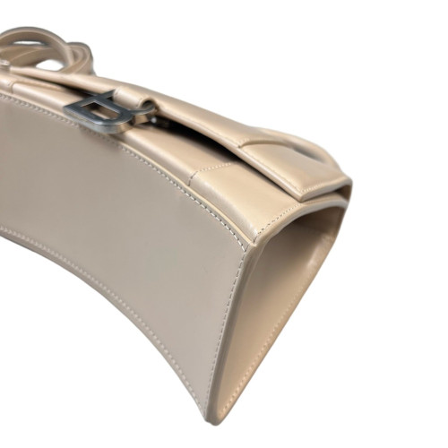 Balenciaga Hourglass Top Handle Small Calfskin Beige
