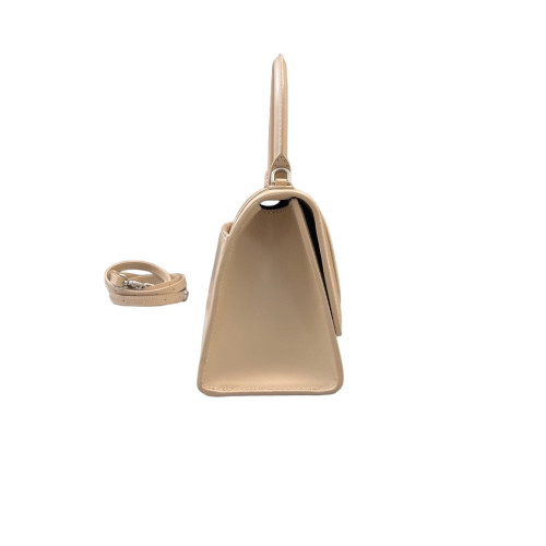 Balenciaga Hourglass Top Handle Small Calfskin Beige