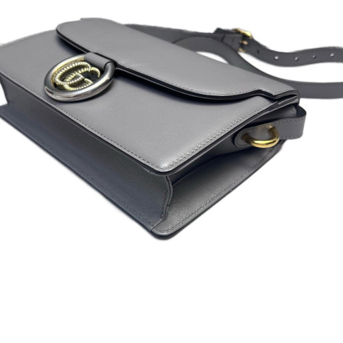 Gucci Retro Interlocking G Round Messenger Calfskin Grey
