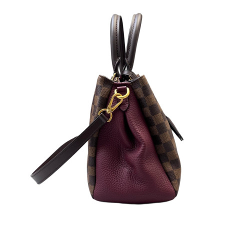 Louis Vuitton Cuir Taurillon Brittany Damier Ebene Calfskin Burgundy Brown