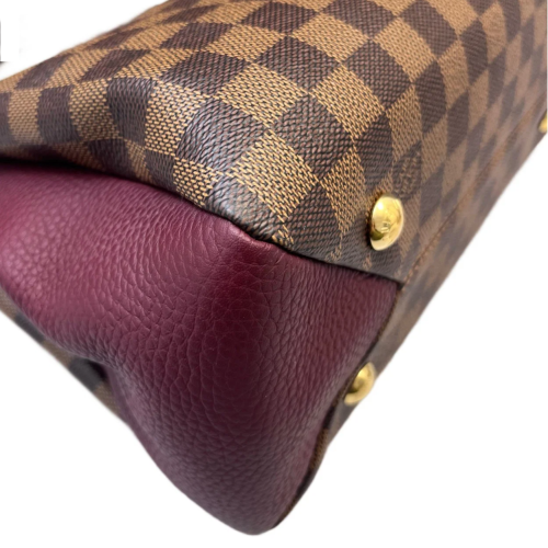 Louis Vuitton Cuir Taurillon Brittany Damier Ebene Calfskin Burgundy Brown