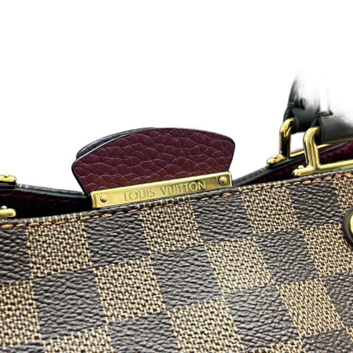Louis Vuitton Cuir Taurillon Brittany Damier Ebene Calfskin Burgundy Brown