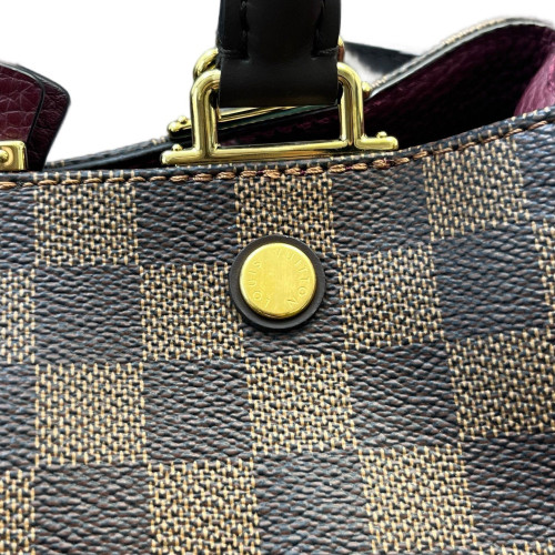 Louis Vuitton Cuir Taurillon Brittany Damier Ebene Calfskin Burgundy Brown