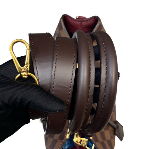 Louis Vuitton Cuir Taurillon Brittany Damier Ebene Calfskin Burgundy Brown