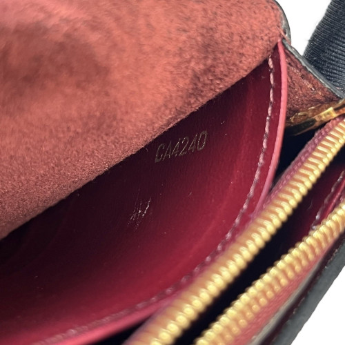 Louis Vuitton Vavin Chain Wallet Damier Ebene Red Brown