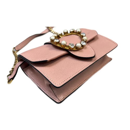 Miu Miu Pearl Strass Small Madras Clutch Goatskin Pink Miu Miu Pearl Strass Small Madras Clutch Goatskin Pink