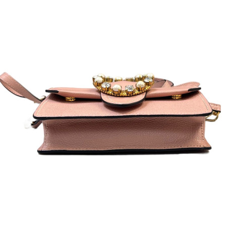 Miu Miu Pearl Strass Small Madras Clutch Goatskin Pink Miu Miu Pearl Strass Small Madras Clutch Goatskin Pink