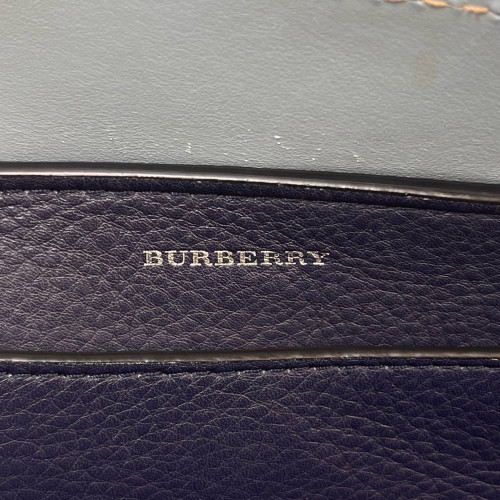 Burberry Small Belt Tote Grained Calfskin Blue White Grey Burberry Small Belt Tote Grained Calfskin Blue White Grey