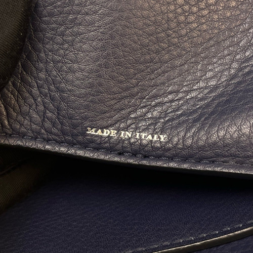 Burberry Small Belt Tote Grained Calfskin Blue White Grey Burberry Small Belt Tote Grained Calfskin Blue White Grey