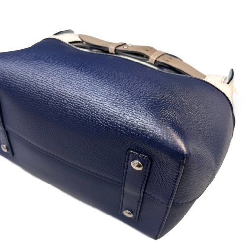 Burberry Small Belt Tote Grained Calfskin Blue White Grey Burberry Small Belt Tote Grained Calfskin Blue White Grey