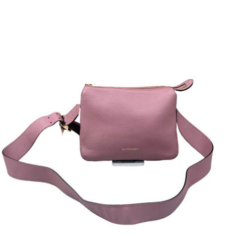 Burberry Crossbody Bag Grained Calfskin House Check Light Purple