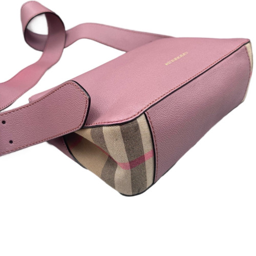 Burberry Crossbody Bag Grained Calfskin House Check Light Purple