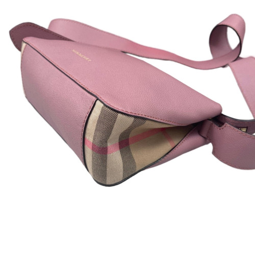 Burberry Crossbody Bag Grained Calfskin House Check Light Purple
