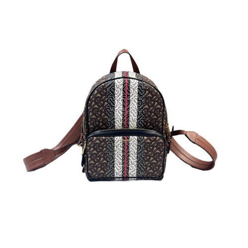 Burberry Backpack Mongram Calfskin Brown Black White