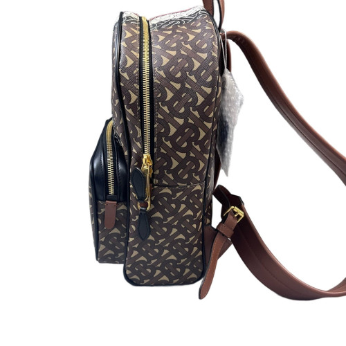 Burberry Backpack Mongram Calfskin Brown Black White
