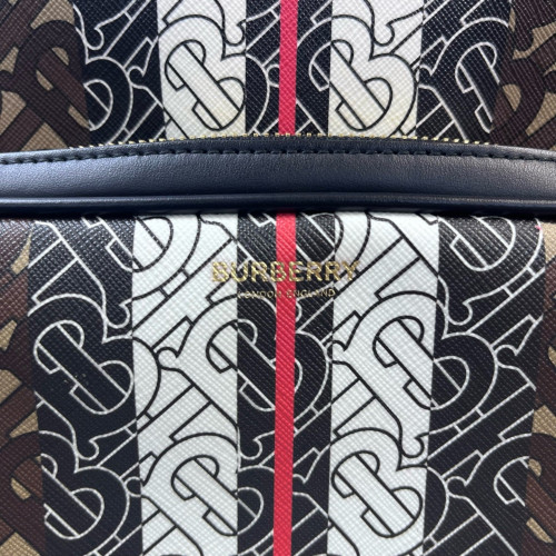 Burberry Backpack Mongram Calfskin Brown Black White