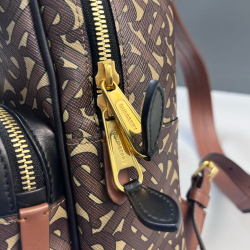 Burberry Backpack Mongram Calfskin Brown Black White