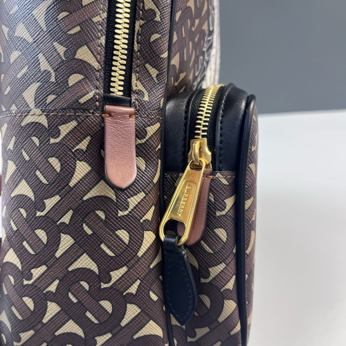 Burberry Backpack Mongram Calfskin Brown Black White