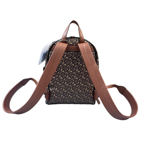 Burberry Backpack Mongram Calfskin Brown Black White