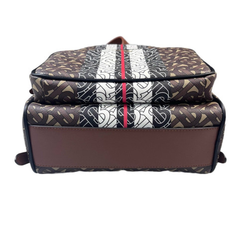 Burberry Backpack Mongram Calfskin Brown Black White