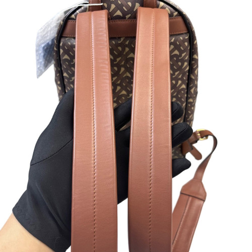 Burberry Backpack Mongram Calfskin Brown Black White